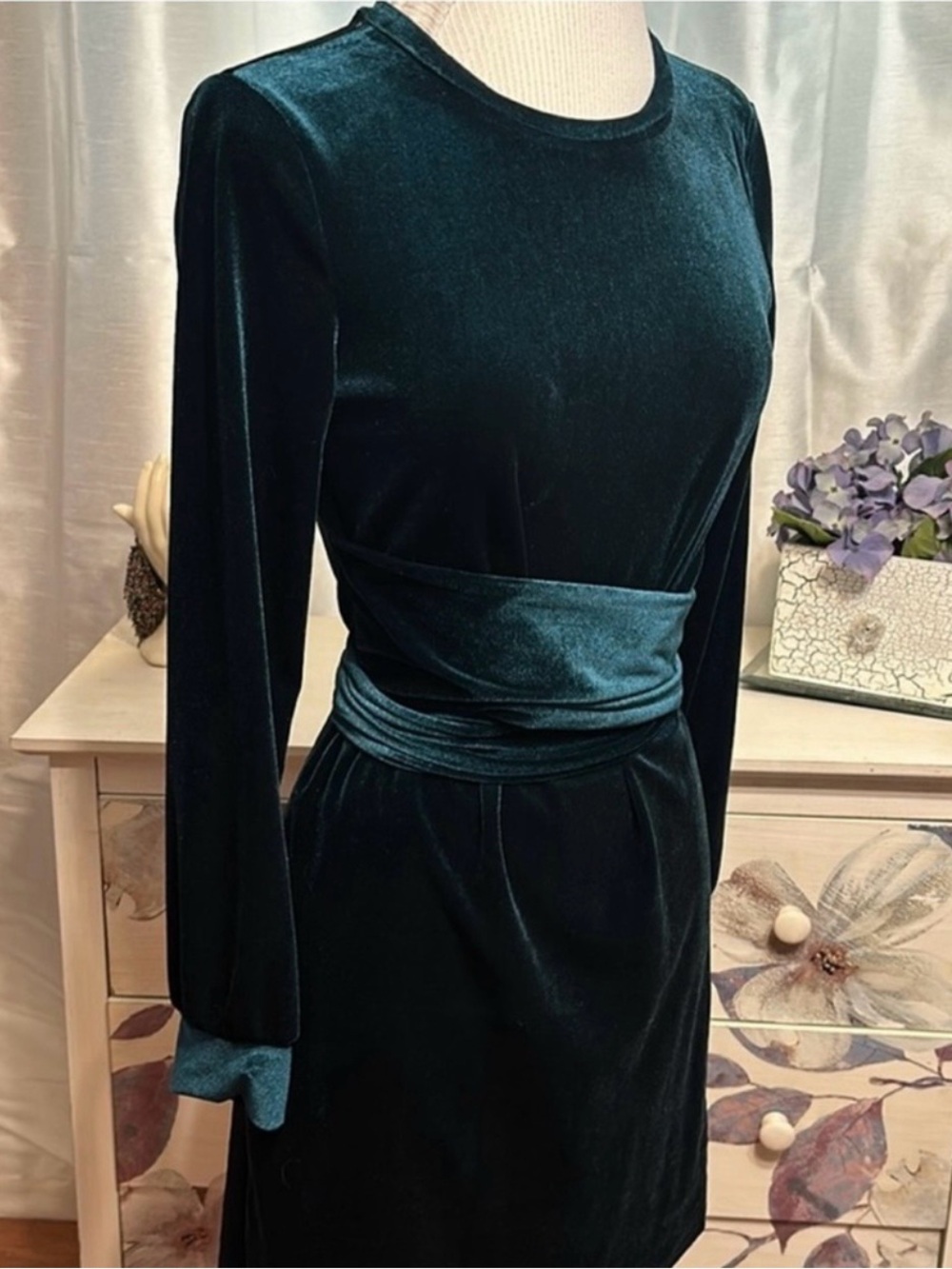 Ebizza Green Velvet Dress